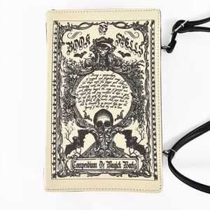 Things2Die4 Book of Spells Cream and Black Vinyl Shoulder Crossbody Bag